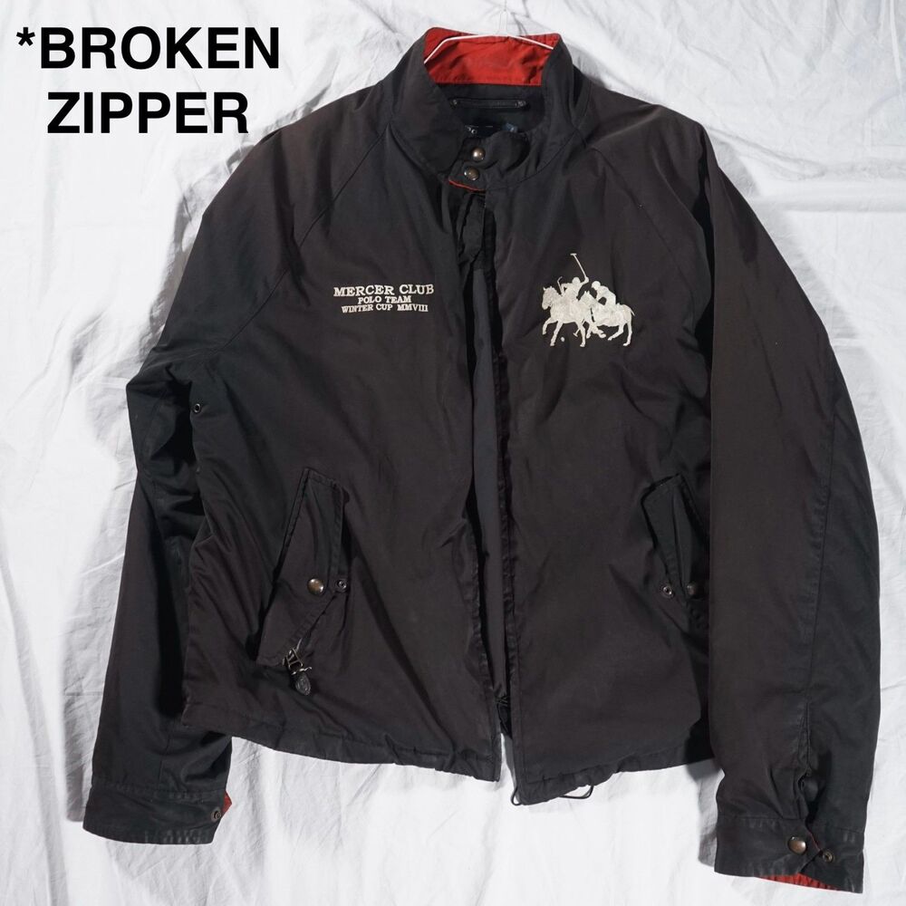 Polo Ralph Lauren Mercer Jacket Double Pony XL Broken Zipper